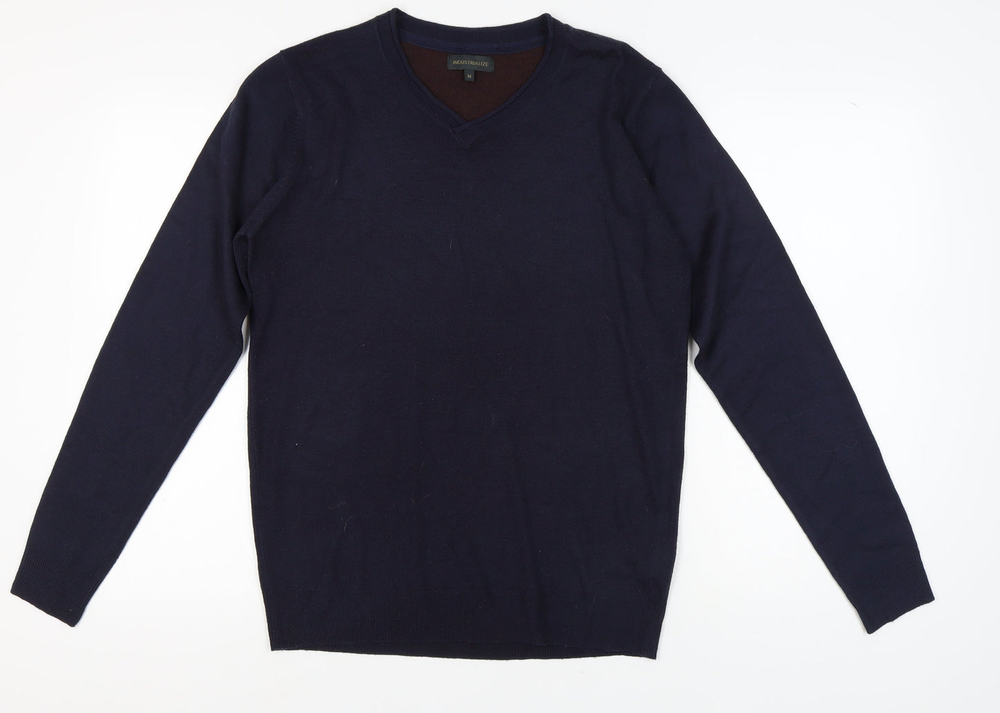 Industrialize Men's Blue V-Neck Pullover Jumper M