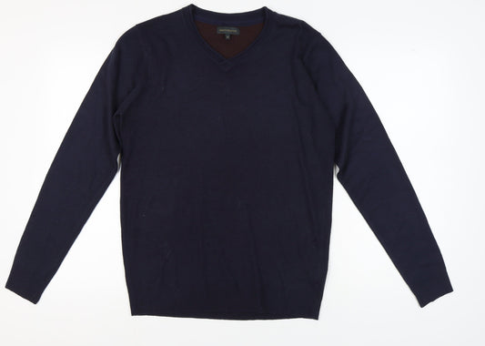 Industrialize Men's Blue V-Neck Pullover Jumper M