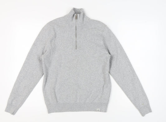 Marks and Spencer Men's Grey M High Neck Pullover Jumper