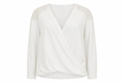 Womens UK Size 22 River Island Ivory Wrap Blouse