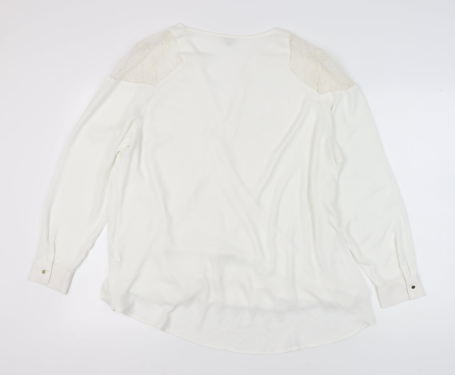 Womens UK Size 22 River Island Ivory Wrap Blouse