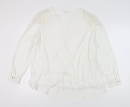Womens UK Size 22 River Island Ivory Wrap Blouse