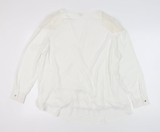 Womens UK Size 22 River Island Ivory Wrap Blouse