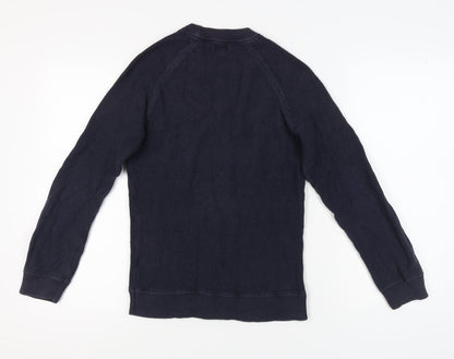 H&M Men's Black Pullover Jumper, Size S, Chunky Knit