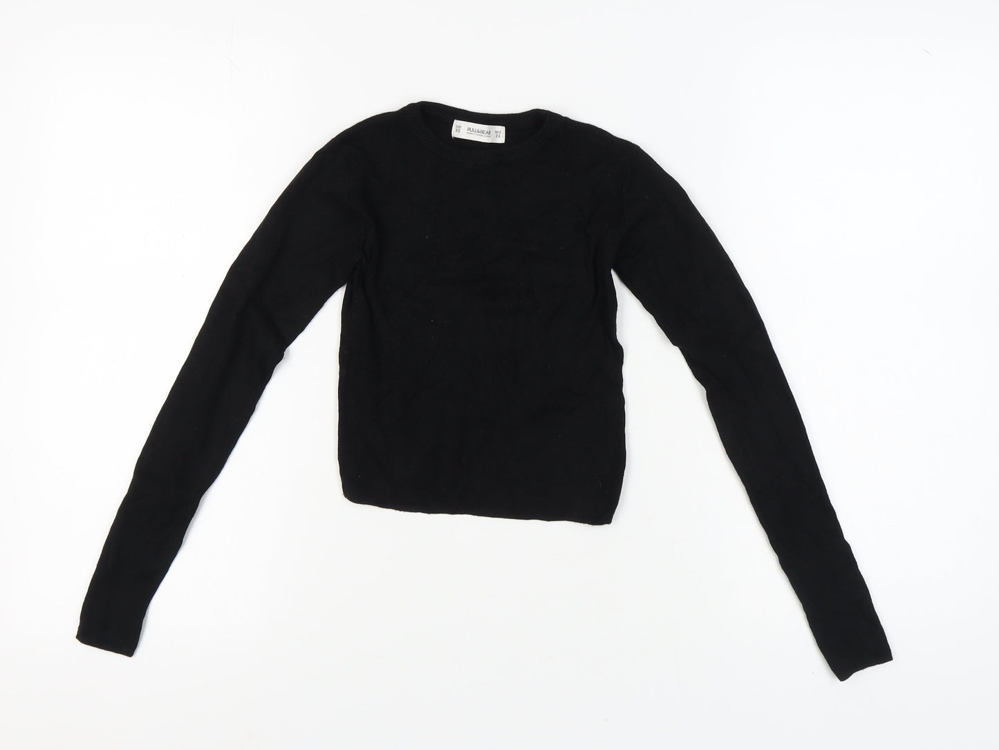 Womens UK Size XS Pull&Bear Black Pullover Jumper