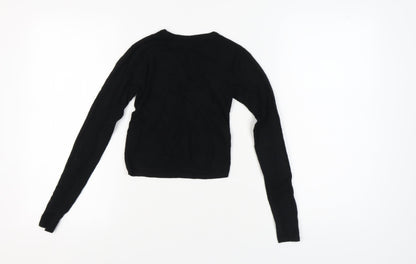 Womens UK Size XS Pull&Bear Black Pullover Jumper
