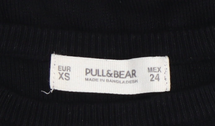 Womens UK Size XS Pull&Bear Black Pullover Jumper
