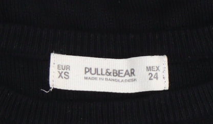 Womens UK Size XS Pull&Bear Black Pullover Jumper