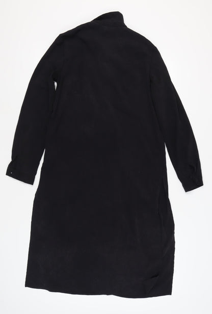 Topshop Women's Black Collared Shirt Dress - Size 12