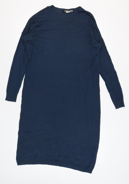 ABACI Women's Blue Long Sleeve Shift Dress S/M