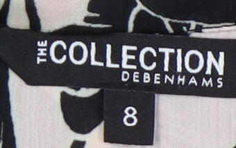 Womens UK Size 8 Debenhams Black Tunic Blouse