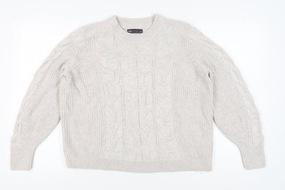 Womens UK Size L Marks and Spencer Beige Pullover Jumper