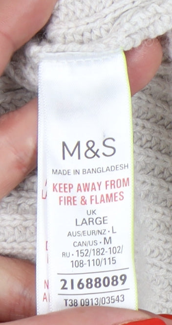 Womens UK Size L Marks and Spencer Beige Pullover Jumper