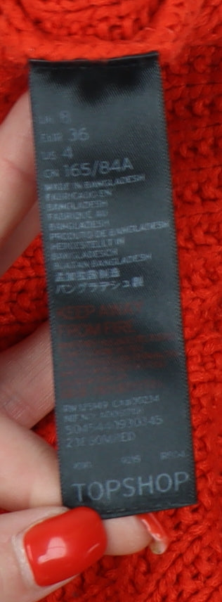 Womens UK Size 8 Topshop Red Pullover Jumper