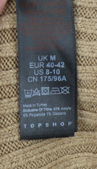 Womens UK Size M Topshop Beige Cardigan Jumper