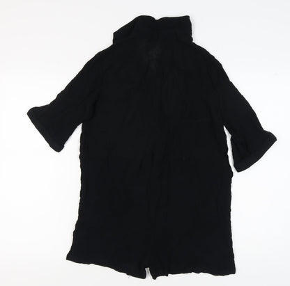 Nasty Gal Women's Black Collared Playsuit Size 10