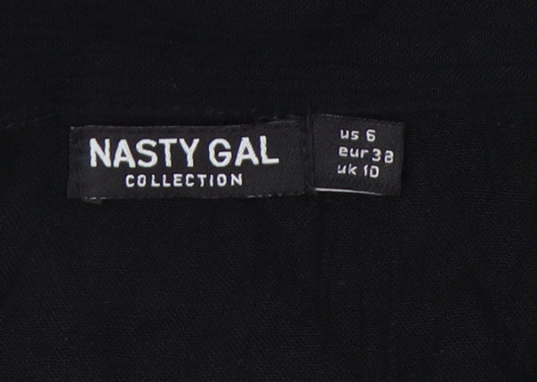Nasty Gal Women's Black Collared Playsuit Size 10