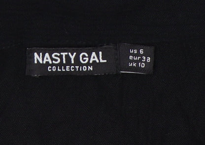 Nasty Gal Women's Black Collared Playsuit Size 10