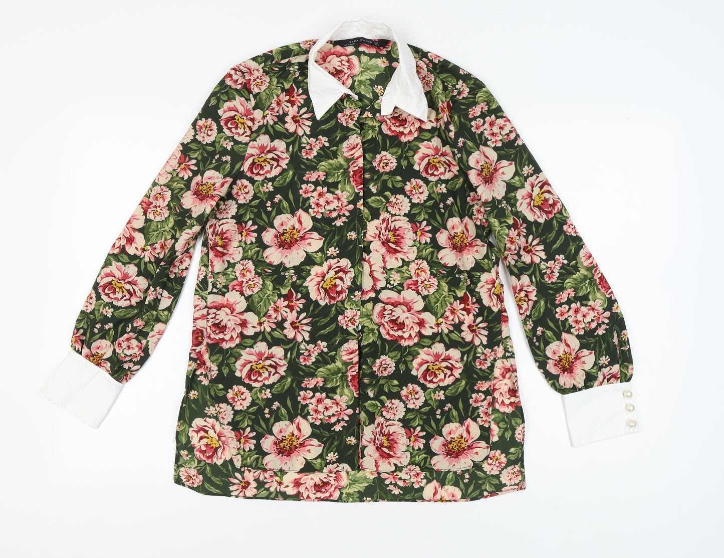 Womens UK Size 5 Zara Multicoloured Basic Blouse