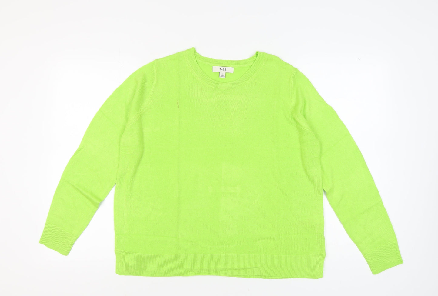 Womens UK Size 16 Marks and Spencer Green Pullover Jumper
