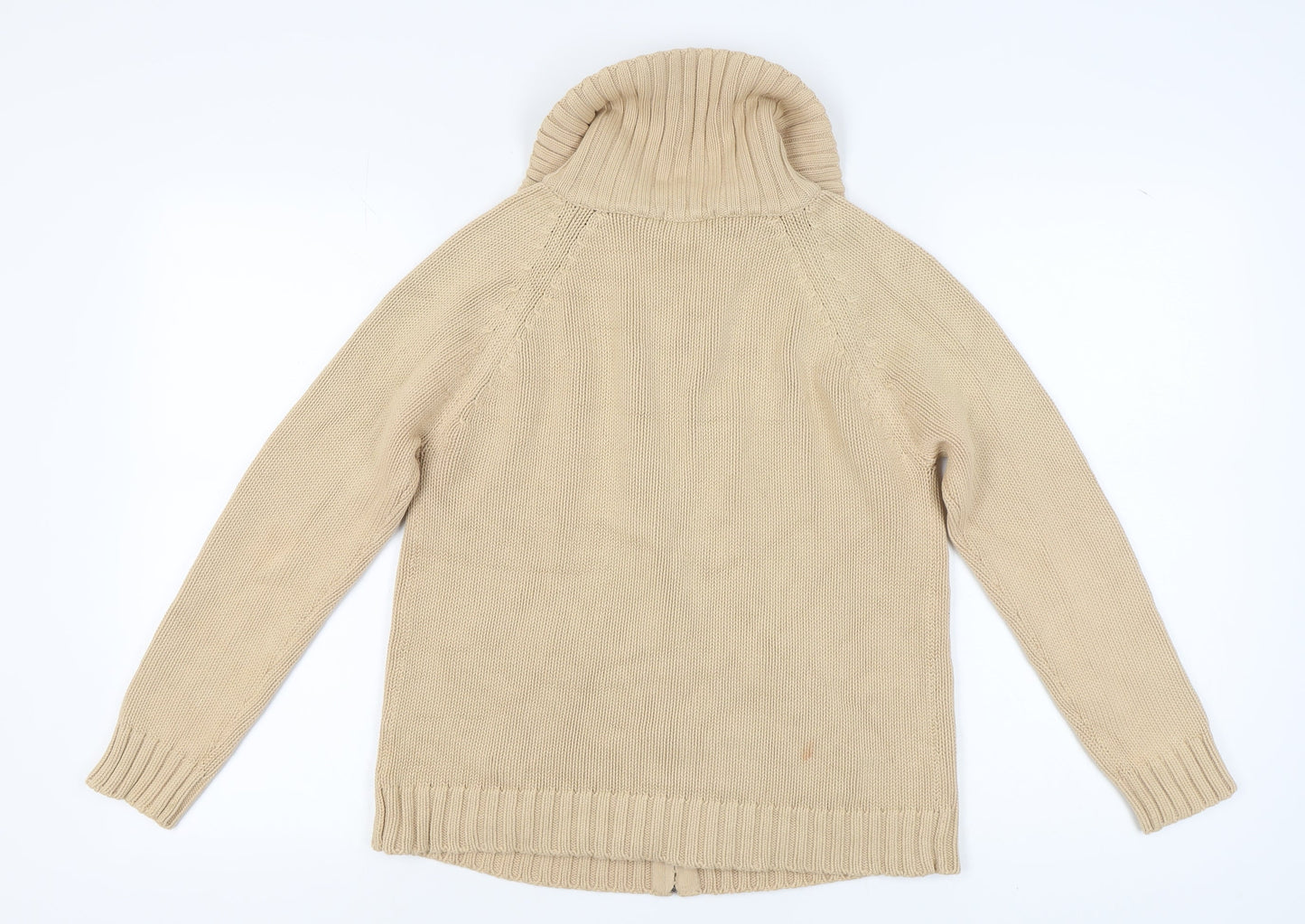 Womens UK Size 14 Marks and Spencer Beige Full Zip Jumper