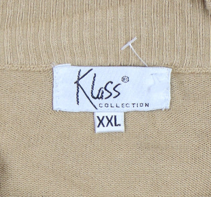 Klass Collection Women's Beige Mock Neck Jumper 2XL