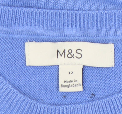 Womens UK Size 12 Marks and Spencer Blue Pullover Jumper