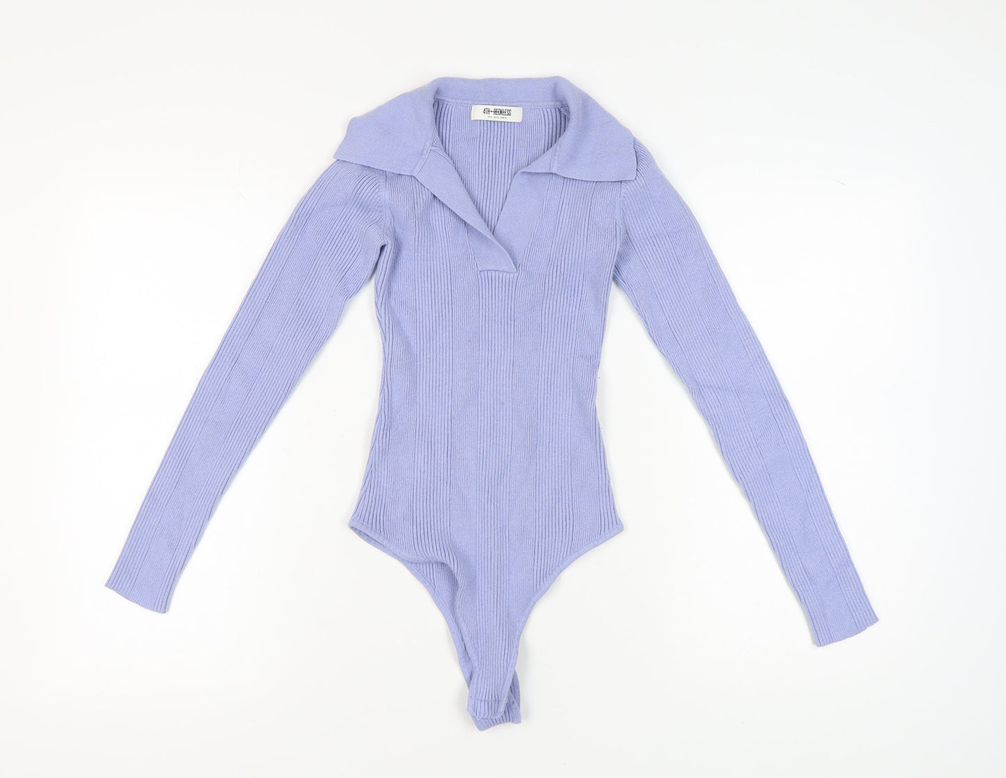 4th & Reckless Women's Blue XS Collared Bodysuit