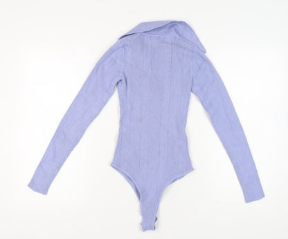4th & Reckless Women's Blue XS Collared Bodysuit
