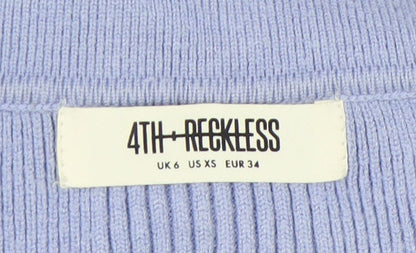 4th & Reckless Women's Blue XS Collared Bodysuit