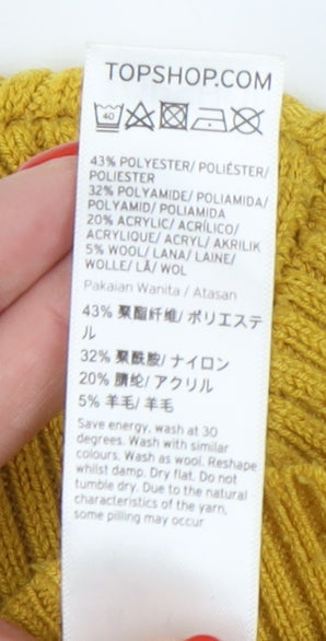 Womens UK Size 8 Topshop Yellow Pullover Jumper