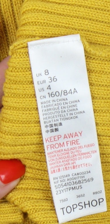 Womens UK Size 8 Topshop Yellow Pullover Jumper