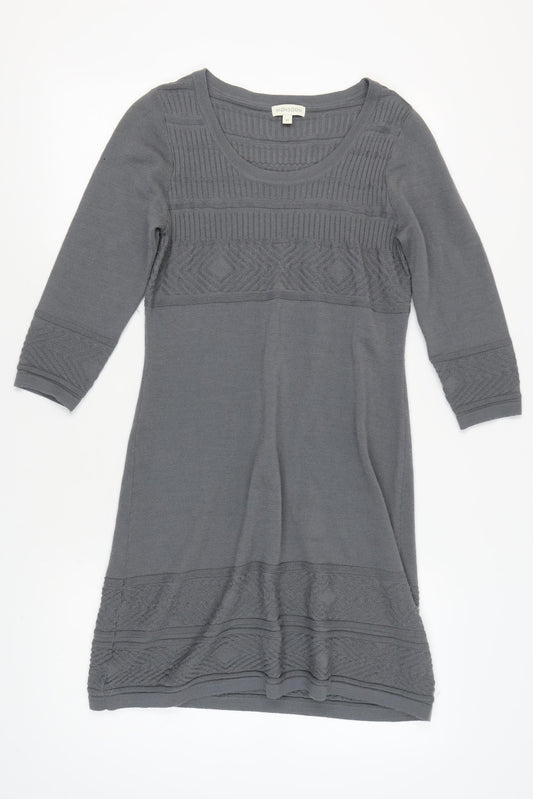 Monsoon Women Grey Knit Dress Size M 3/4 Sleeve