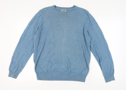 Marks and Spencer Men's Blue Cotton Pullover Jumper L
