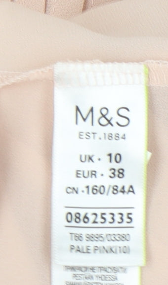Womens UK Size 10 Marks and Spencer Pink Basic Blouse