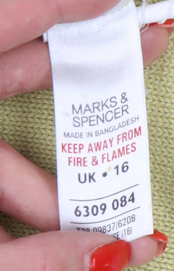 Womens UK Size 16 Marks and Spencer Green Pullover Jumper