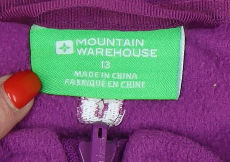 Mountain Warehouse Girls Purple Fleece Jacket Size 13