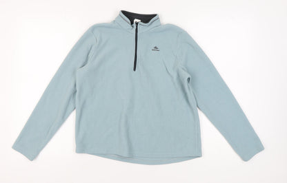 Quechua Unisex Kids Blue Fleece Sweatshirt, 14-15 Years, 1/2 Zip