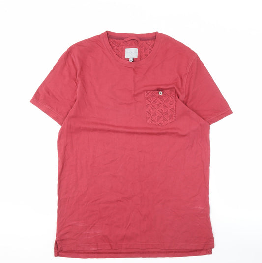 Ted Baker Men's Red Cotton Crew Neck T-Shirt, Size 4