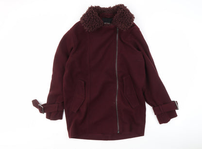 Womens UK Size XS Monki Red Motorcycle Jacket