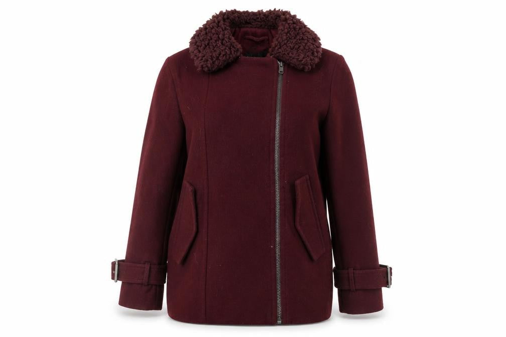 Womens UK Size XS Monki Red Motorcycle Jacket