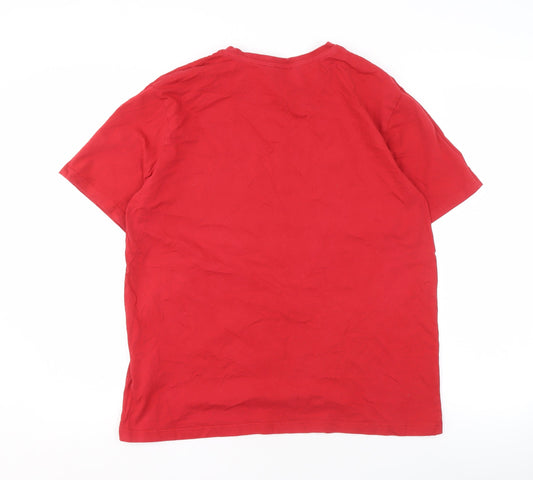 Tokyo Laundry Men's Red Crew Neck T-Shirt - Size L