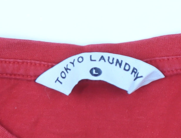 Tokyo Laundry Men's Red Crew Neck T-Shirt - Size L