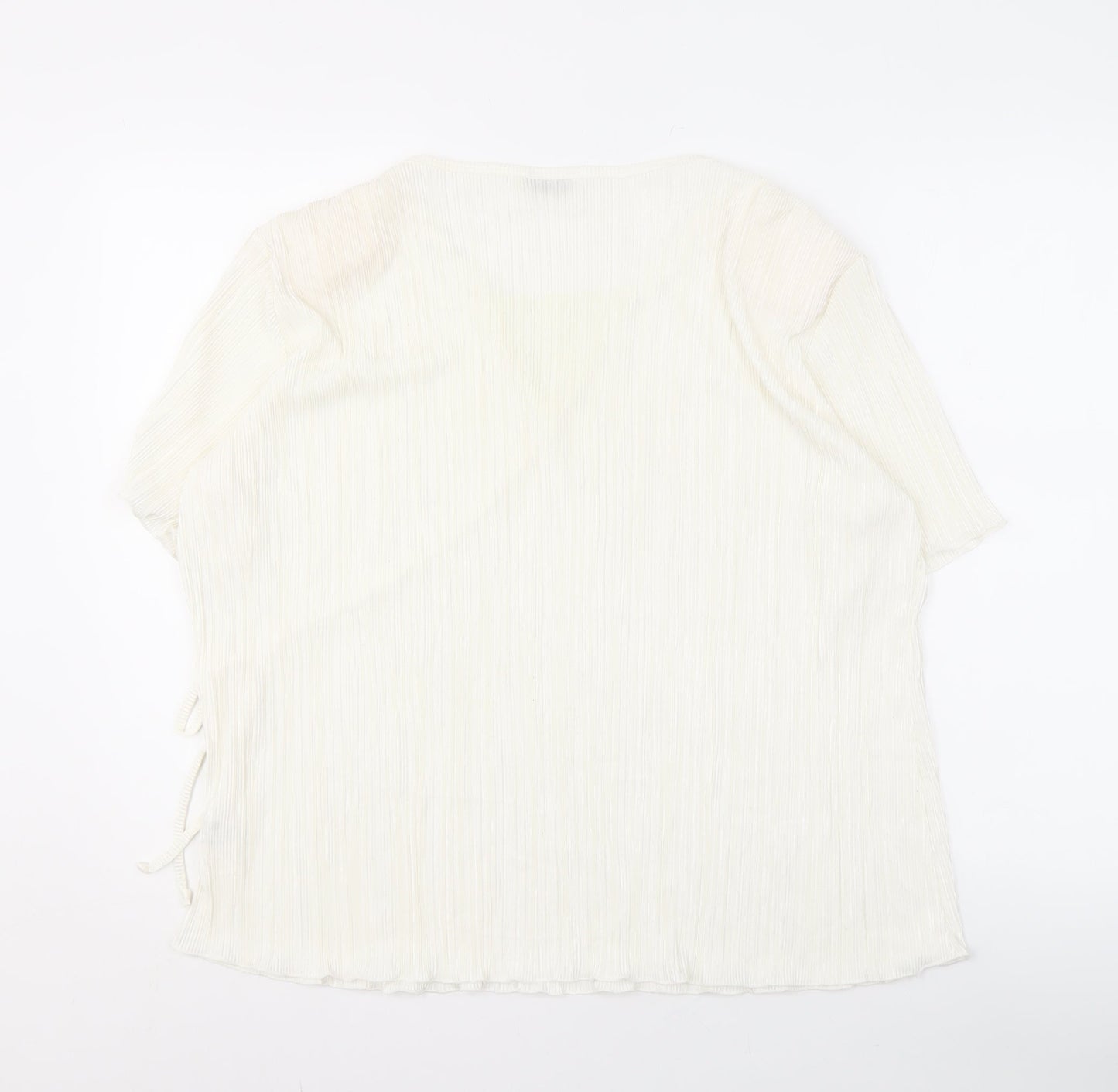Womens UK Size XL BASSINI Ivory Wrap Blouse