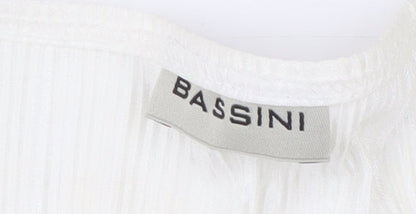 Womens UK Size XL BASSINI Ivory Wrap Blouse