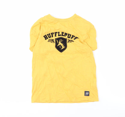 Harry Potter Hufflepuff Boys Yellow T-Shirt 8-9 Years Pullover Logo Graphic
