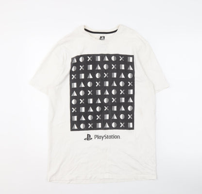 George Men's White PlayStation Graphic T-Shirt M
