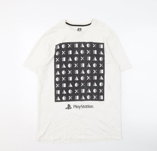 George Men's White PlayStation Graphic T-Shirt M