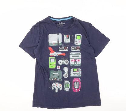 Threadless Men's Blue Geek T-Shirt M Graphic Print