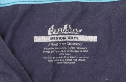 Threadless Men's Blue Geek T-Shirt M Graphic Print